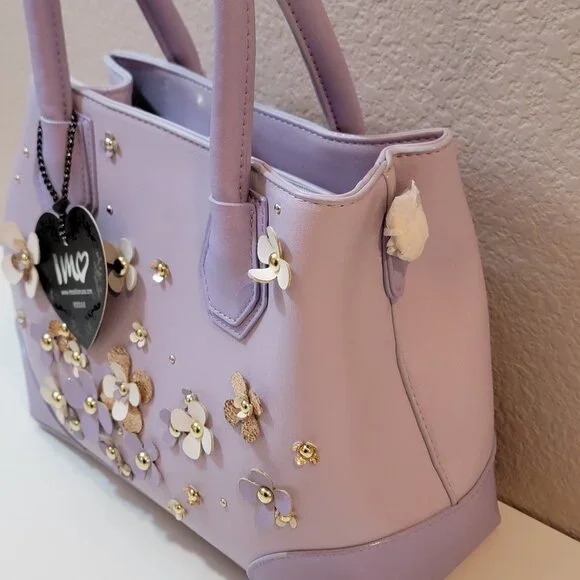 Imoshion USA Lavender Floral Satchel Bag | Vegan Leather | NWT - Picture 12 of 15